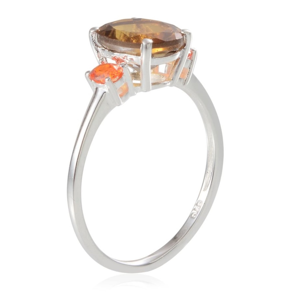 NEW Size 7 Whisky Quartz 925 Sterling Silver Ring - Picture 2 of 2